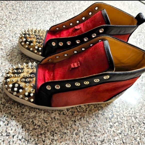 Christian Louboutin Red Cheetah Sneakers - Picture 3 of 7